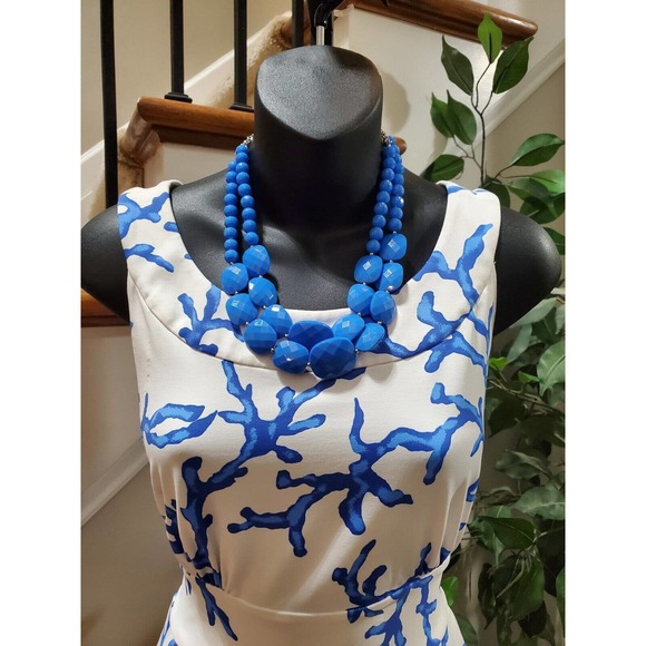 J. Mclaughlin Women's White Nylon Round Neck Sleeveless knee Length Dress Size S - Picture 5 of 11